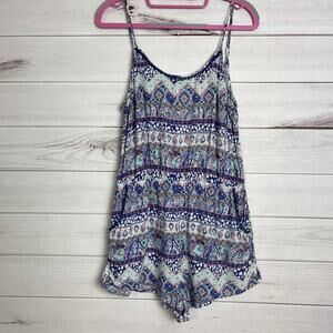VS VICTORIA'S‎ SECRET ROMPER PAISLEY BLUE WOMENS MEDIUM